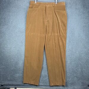 David Paul New York Vintage Brown Faux Suede Tapered Pants Size 18 Made in USA